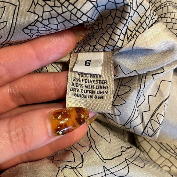 Lela Rose Wool Tweed Twill Mini Sleeveless Dolman Sleeve Sheath silk lining Gray - Picture 8 of 11